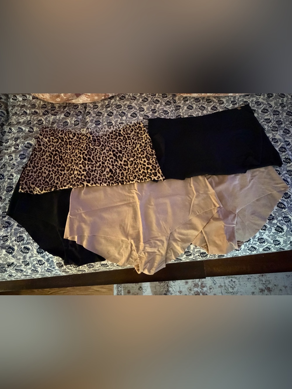 5 pairs- WASHED NEVER WORN Leopard Print Black and Champagne hi rise panties